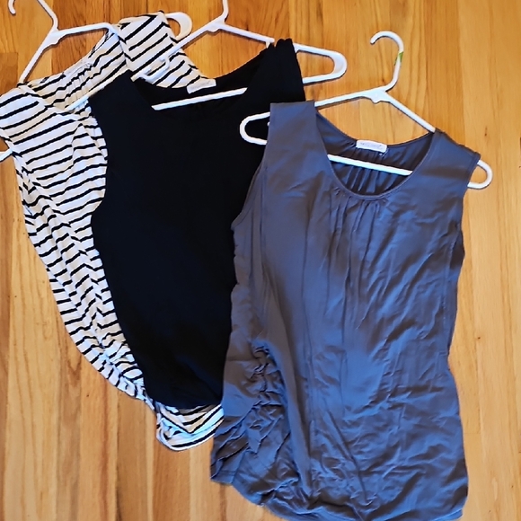 Smallshow Tops - Sleeveless Nursing Tops - Black, Gray, and Striped